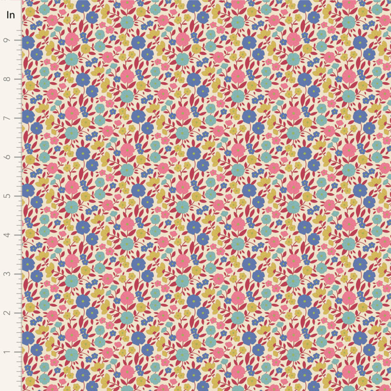 Tilda Patchwork Stoff Baumwolle - Wallflower - Janice Red